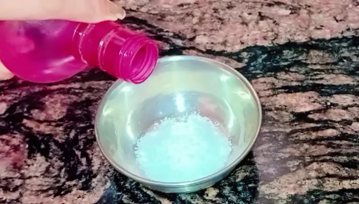 Prepare a salt solution by mixing salt and water in a small bowl.